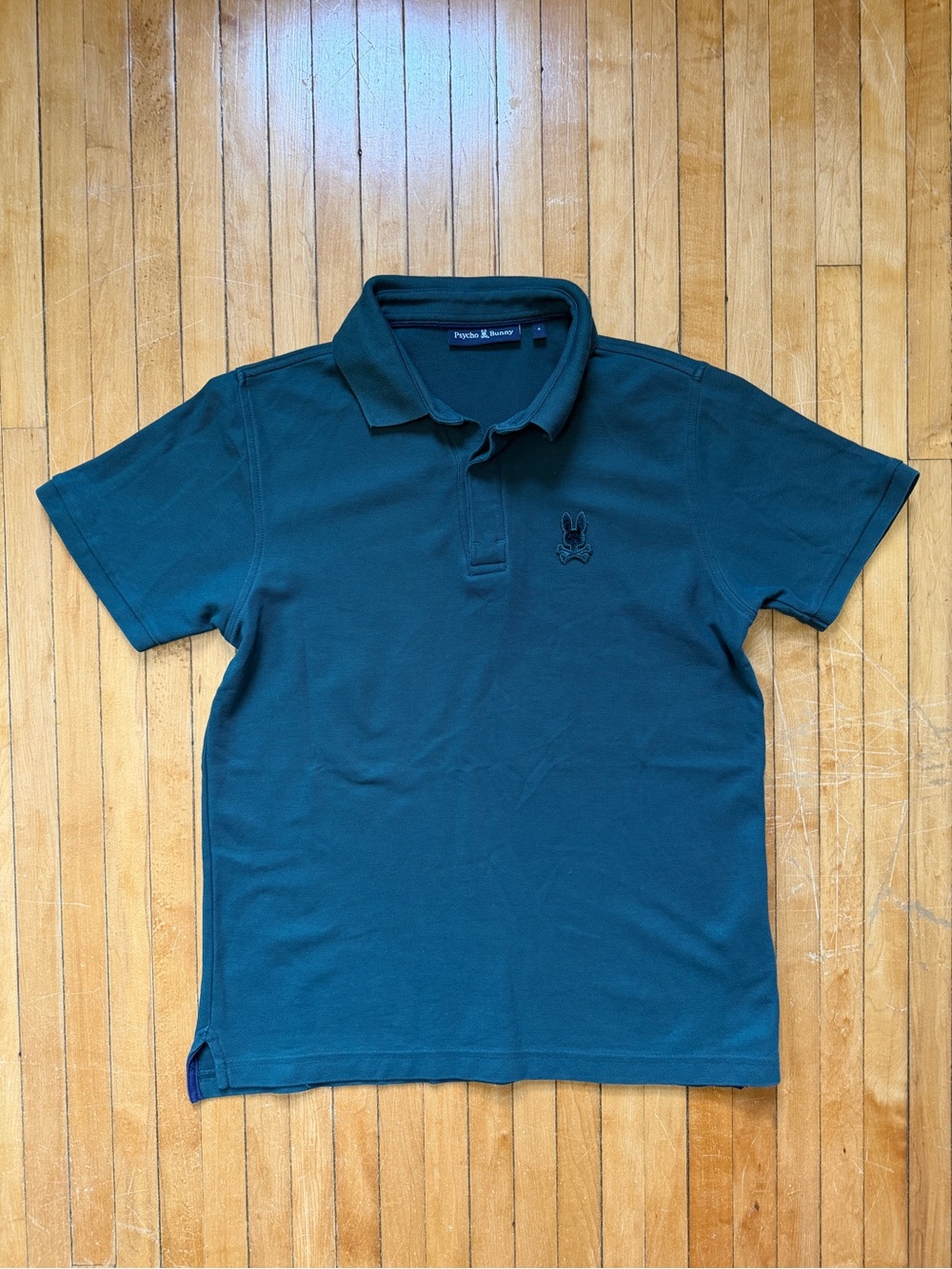 Psycho Bunny Men's Green Branson Pique Embroidered Logo Polo Sz. 4 (S)